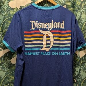 Disney Navy Tee with Teal Neck Ringer
